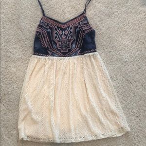 Denim embellished dress